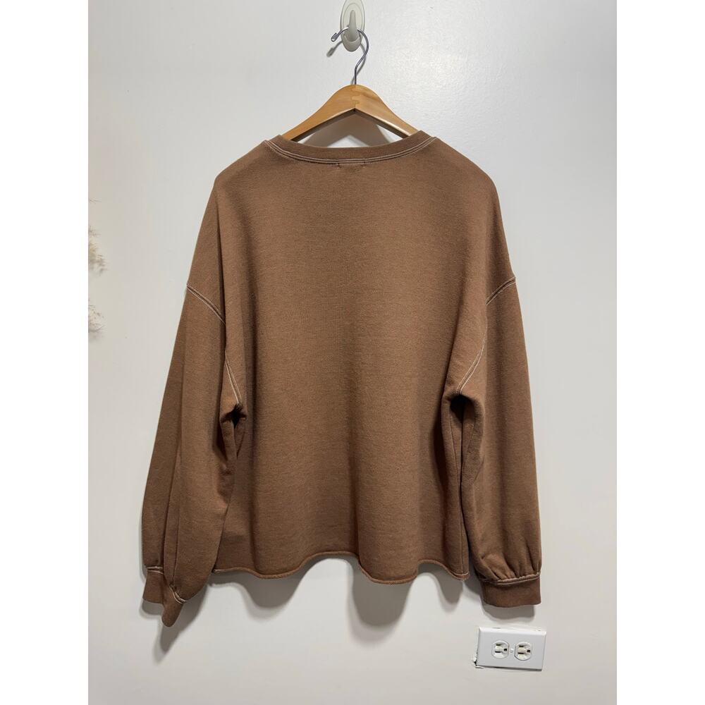 Rails Reeves Toffee Lounge Oversized Crewneck Sweatshirt Size L - Picture 7 of 11